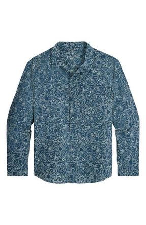 Royal Robbins Salathe Sun Print Recycled Polyester Button-Up Shirt in Orion Blue Solar Pt at Nordstrom, Size X-Large