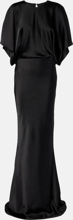 Norma Kamali Obie draped satin gown