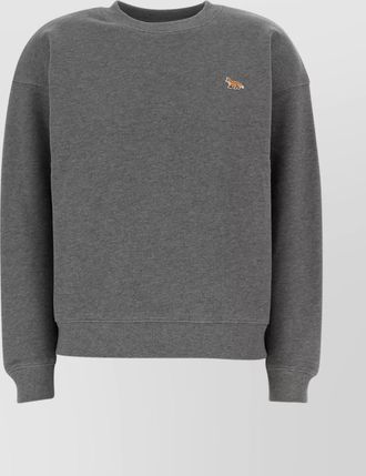 Maison Kitsun&eacute; ribbed crew neck cotton sweatshirt