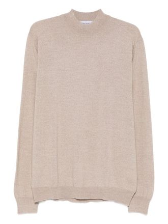 Gran Sasso Half Neck Sweater In Beige Virgin Wool