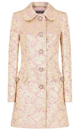 Dolce & Gabbana JGold Rose acquard Crystal Button Coat Size S