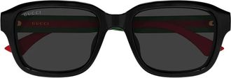 Gucci Sunglasses, unisex, Black, Size: 55 MM Square Sunglasses