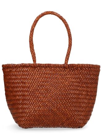 Dragon Diffusion Womens Shoulder Bag Grace Basket Brown Leather