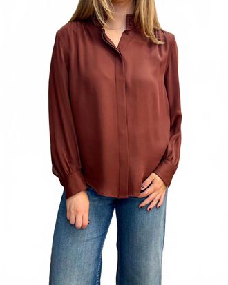 Nili Lotan Revi Blouse In Burgundy