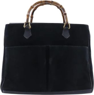 Gucci Pre-owned Suede handbags - Dames - Vintage Handtas - Zwart - ONE Size - Su&egrave;de - Vintage