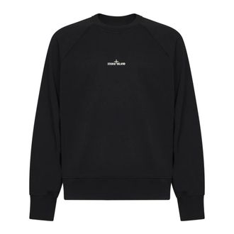 Stone Island Crewneck Sweatshirt - Heren - Sweatshirts - Zwart - M - Katoen - Hoodies & sweatvesten
