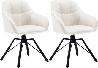 Woltu Set Di 2 Sedie Per Sala Da Pranzo Girevoli A 360&deg;. Sedie Da Cucina Imbottite Con Gambe In Metallo. Poltroncine In Velluto Per Camera Da Letto. Soggior