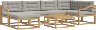 vidaXL Conjunto De Sof&aacute;s De Exterior 7 Uds. Blanco Y Gris Claro Vidaxl