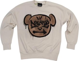 Disclaimer Sweater met Graffiti Print - Heren - Sweatshirts - Beige - XS - Katoen - Hoodies & sweatvesten