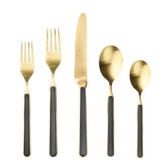 Mepra Fantasia Ice Gold Flatware Set - 5 Pieces in Black at Nordstrom
