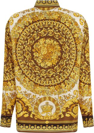 Versace Womens Gold Silk Blouse