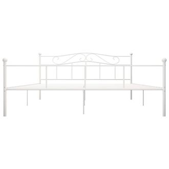 Berkfield Home Elegant Bed Frame White Metal 180x200 cm Super King