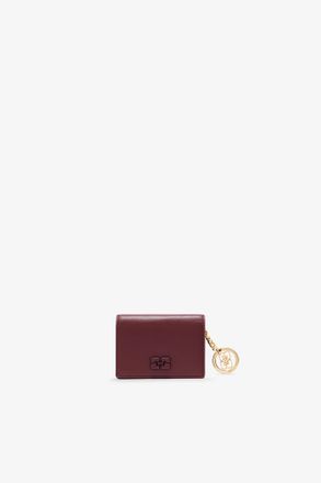 Ganni Burgundy Red Bou Card Holder With Flap in
