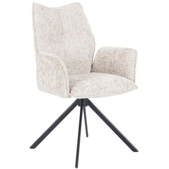 Home Heavenly Home Heavenly - Pack 2 Sillas Giratorias Andrea, Dise&ntilde;o Moderno Con Brazos, Tapizadas Y Con Retorno Autom&aacute;tico. Color: Beige