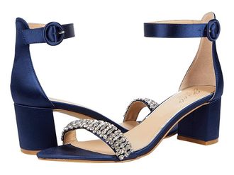 Badgley Mischka James Womens Shoes Navy Satin : 10 M, Textile/Synthetic