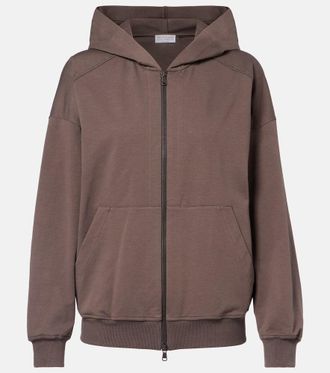 Brunello Cucinelli Felpa con cappuccio di Monili in cotone