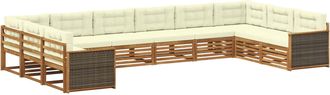 vidaXL Juegos De Sof&aacute;s 10 Uds. Madera De Acacia S&oacute;lida Vidaxl