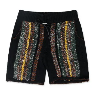 Amiri Black Braided Bandana Shorts