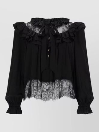 Self Portrait lace top long sleeves relaxed fit