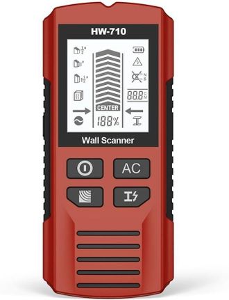 OEM Esc&aacute;ner De Pared Lcd Port&aacute;til Para Madera, Metal Y Corriente Alterna, Detector De Montantes Port&aacute;til Multifunci&oacute;n (rojo)