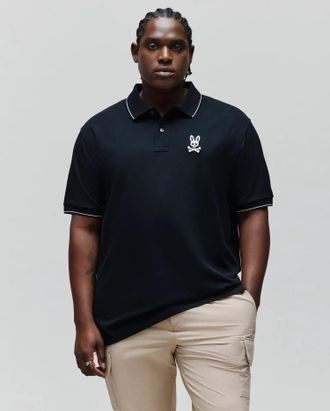 Psycho Bunny Big And Tall Tate Bunny Pique Polo 001 BLACK / 1XLT