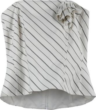Marella Ramona Bustino Con Cerniera - Dames - Tops zonder mouwen - Wit - S - Leer - Tops