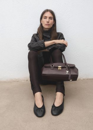 Mango Ballerine pelle fiocco nero - Donna - 35 - MANGO