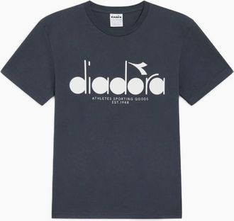 Diadora Mens Diadora Blue Denim Logo T-Shirt - Size: 44