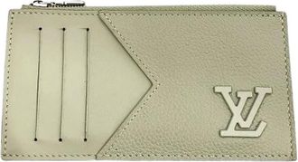 Louis Vuitton Pre-owned Wallets, male, Green, Size: ONE SIZE Pre-owned Aerogram Leather Card Coin Case