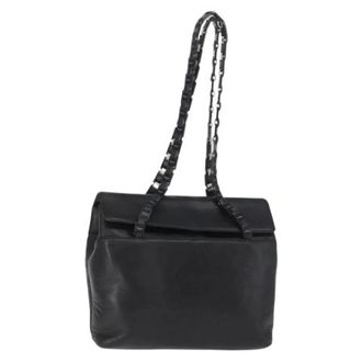 Ferragamo Pre-owned Leren Schoudertas - Dames - Pre-owned - Zwart - Maat: ONE Size Leer