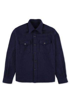 Fortela Kenny Wool Overshirt in Navy Blue at Nordstrom, Size Large Eu