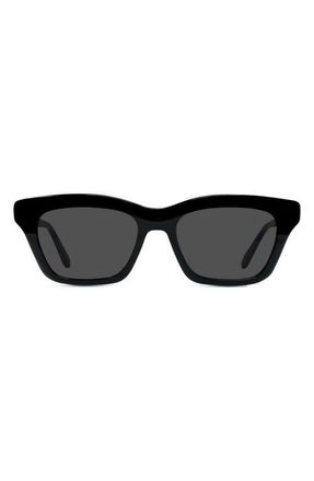 Loewe Slim 53mm Rectangular Sunglasses in Shiny Black /Smoke at Nordstrom