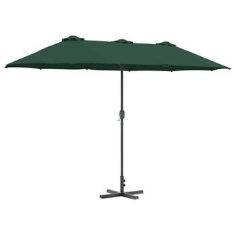 Berkfield Home Garden Parasol Green 380 x 196 x 235 cm Powder-coated steel
