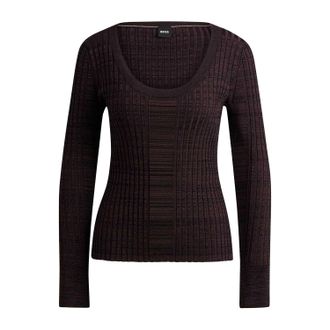 HUGO BOSS Dames/Dames Firama Sweater Top met Ronde Hals (Bruin)