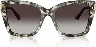 Jimmy Choo London 54mm Gradient Square Sunglasses in Milky Havana /Gradient Gray at Nordstrom