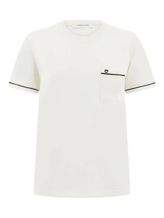 Ferragamo pocket gancini trim T-shirt - men - Cotton/Cashmere - L - Neutrals