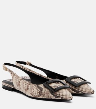 Roger Vivier Bailarinas destalonadas Gommettine de piel grabada