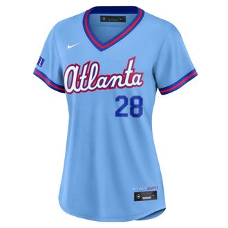 Nike Matt Olson Atlanta Braves City Connect Nike Womens MLB Stadium Jersey in Blue | RW260H0LAW9-DN9