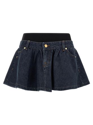 7 For All Mankind Blue Banded Mini skirt