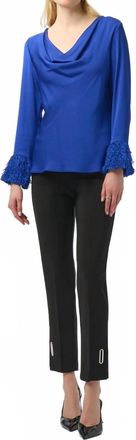 Joseph Ribkoff Cowl Neck Satin Top In Royal Sapphire