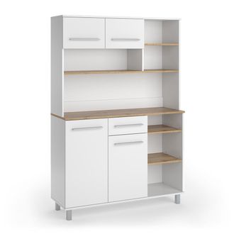 Vicco Buffet De Cocina Pure, Blanco/roble Artesanal, 120.2 X 177 Cm, Vicco