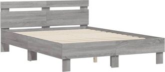 vidaXL Bed Frame without Mattress Grey Sonoma 135x190 cm Double Vidaxl
