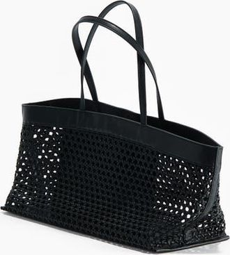 H&M Lattice-weave Shopper in Black at Nordstrom