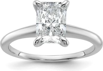 Diamond2Deal 14k White Gold 1 1/2 Ct Certified Lab Grown Diamond Solitare Engagement Ring