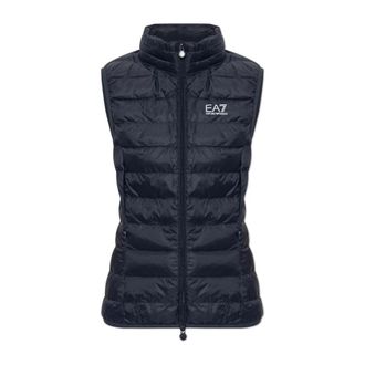 Emporio Armani Ge&iuml;soleerd Vest - Dames - Bodywarmers - Blauw - L - Leer - Jassen