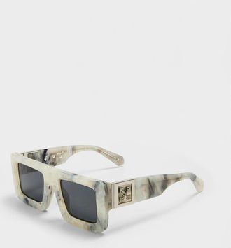 Off-white Mens Unisex Square Sunglasses, Square Design - Marble Grey - Size: ONE size