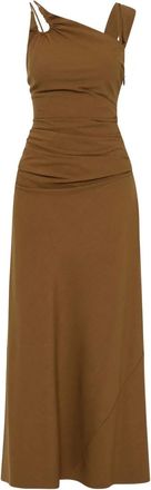 Rachel Gilbert Abito lungo Fitz con dettaglio cut-out - Marrone