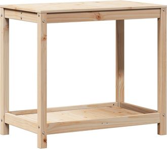 vidaXL Vidaxl - Mesa De Plantaci&oacute;n Con Estante Madera Maciza Pino 82,5x50x75 Cm