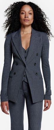 Smythe Not A DB Blazer With Jersey Sleeve in Charcoal Grey at Nordstrom, Size 14