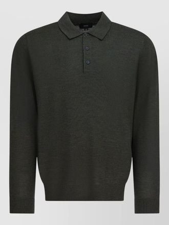 Vince merino wool long sleeve polo sweater